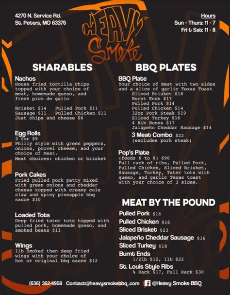 Menu – Heavy Smoke BBQ