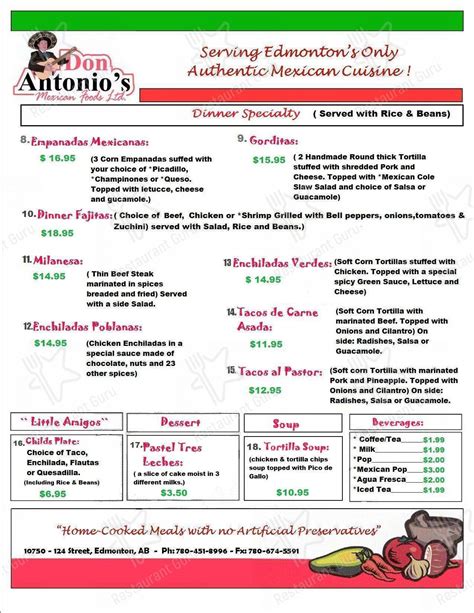 Menu — Don Antonio