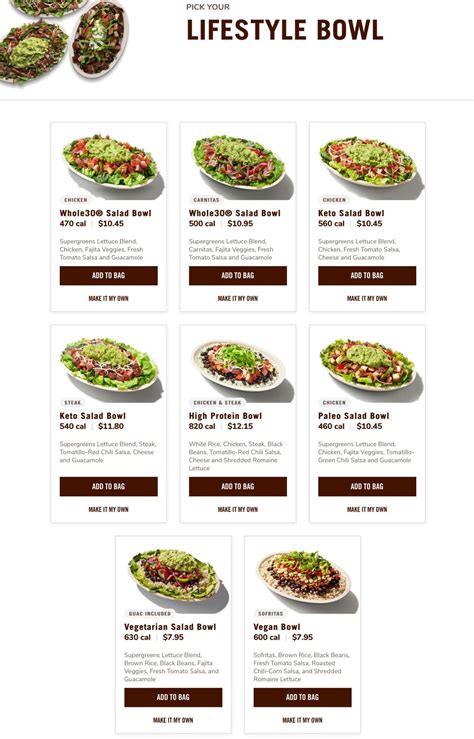 Menu - Chipotle Mexican Grill - 31 tips from 2362 visitors