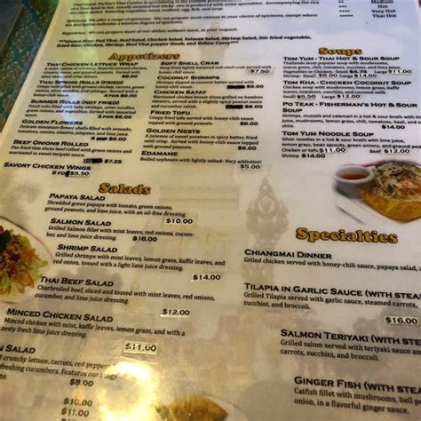 Menu - Pla Too Thai Cuisine (Now Closed) - Millard - 9 tips