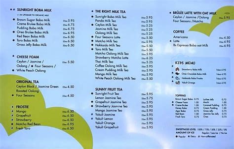 Menu Archive Sunright TEA STUDIO.