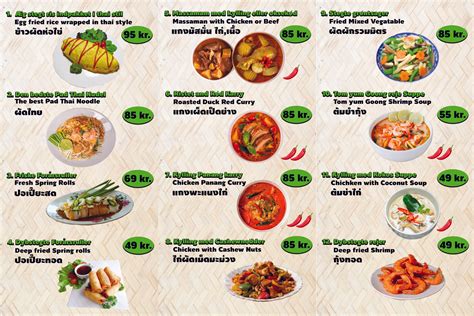 Menu Chili Thai Take Away