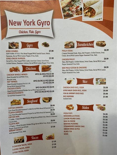 Menu New York GYR