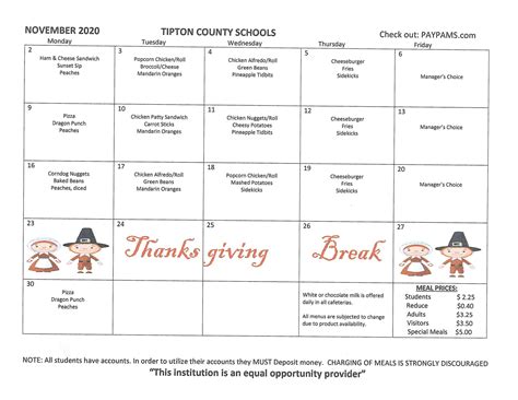 Menu Prices 2024 - 2024 – Nutrition – Tipton County