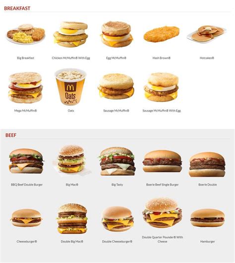 Menu Pricing McDonald