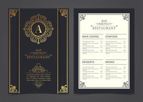 Menu Template Vector Art Icons And Graphics For Free Download