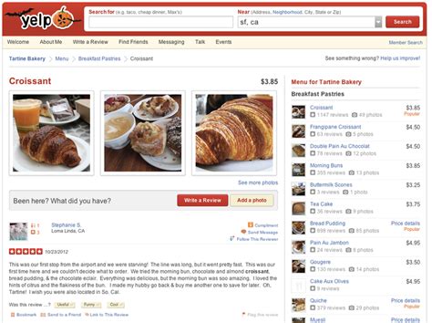 Menu Yelp