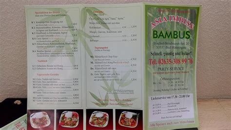 Menu at Asia Imbiss Bambus restaurant, Bad Hönningen