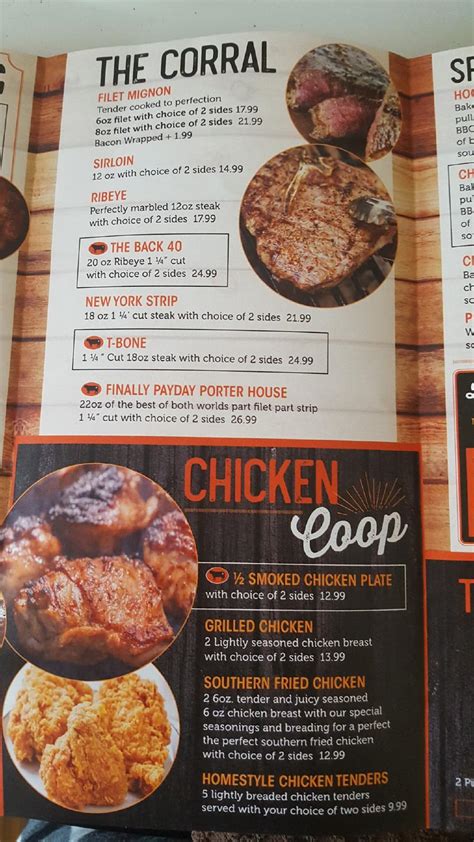 Menu at Circle S Butcher Block & Farm Kitchen steakhouse, Morristown