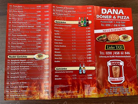 Menu at Dana