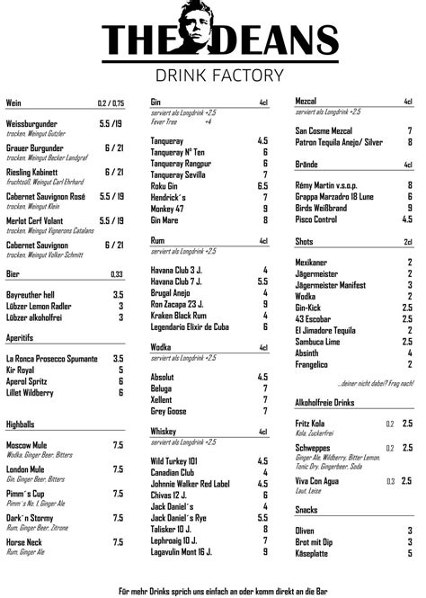 Menu at Drink Factory pub & bar, Blackfoot - Restaurant …