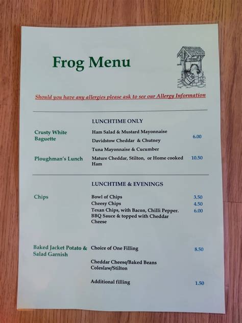 Menu at Frog and Bucket pub & bar, Launceston - Restaurant Guru