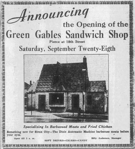 Menu at Green Gables Restaurant, Sioux City