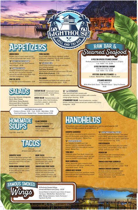 Menu at Lighthouse Grill and Tiki Bar, Englewood - Restaurant Guru