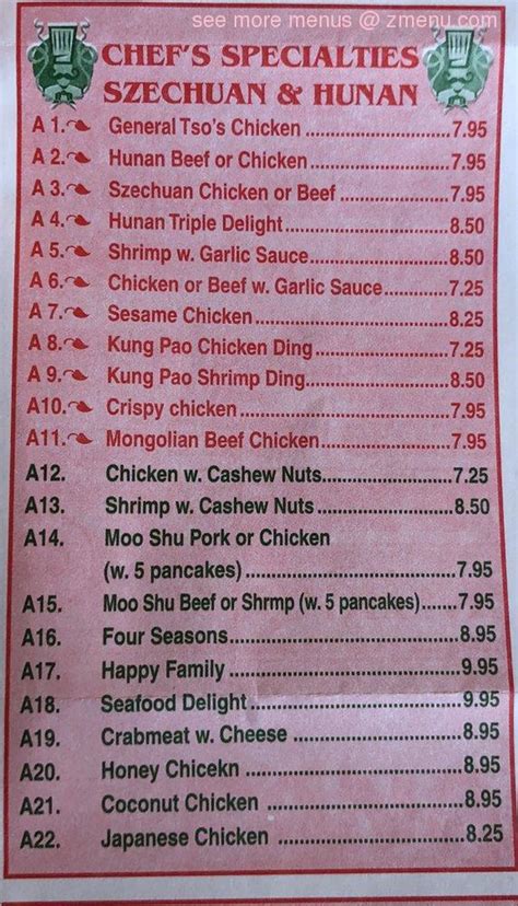 Menu at Panda Restaurant, Benton