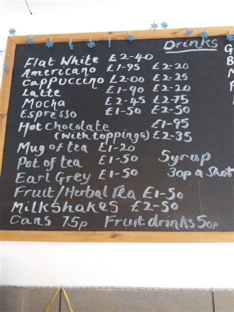 Menu at Panners coffee bar, Braintree - Restaurant Guru