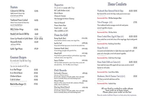 Menu at Rope & Anchor pub & bar, Poole - Restaurant Guru