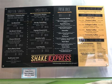 Menu at ShakeExpress pub & bar, McAllen - Restaurant Guru