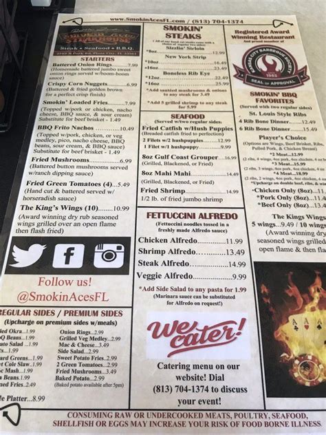 Menu at Smokin Aces BBQ, Poplar Bluff - Restaurant Guru