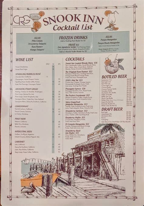 Menu at Snook Inn pub & bar, Marco Island - Restaurant Guru