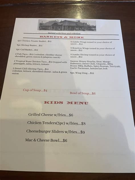 Menu at Trading Post Bar & Grill, Standish