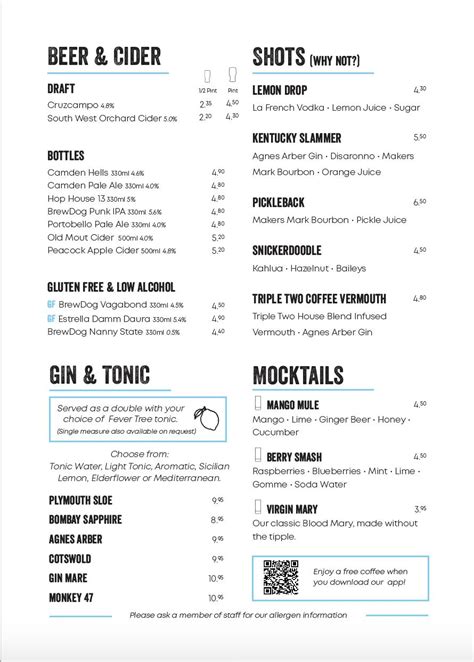 Menu at Triple Two Coffee, Worthing - Restaurant Guru