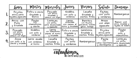 Menu de la semana colombia.  &iexcl;El 1, 2, 3 de la semana con #NotiFenalce! - 21 al 25 de...