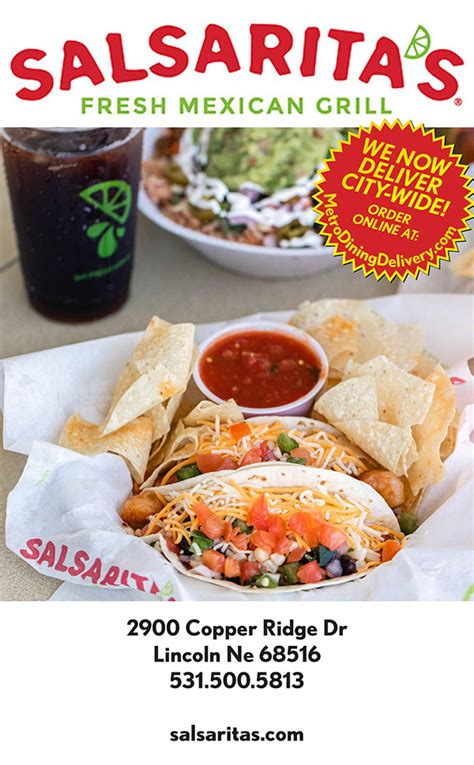 Salsarita's Fresh Mexican Grill has the best Mexican kid's menu. My son loves, eating the kid's chicken quesadilla with free chips, drink and cookie. I always order the fresh chicken burrito, with chips and queso each week. The entire staff at Salsarita's Fresh Mexican Grill, are always friendly. . 