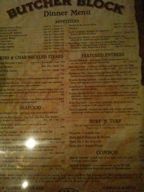 Menu of Butcher Block, Plattsburgh, Plattsburgh - Zomato