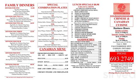 Menu of Far East Restaurant, Ontario, Ontario - Zomato