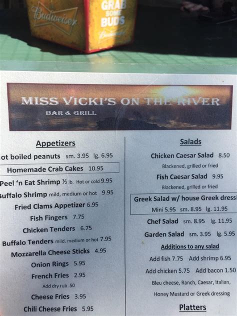 Menu of Miss Vicki