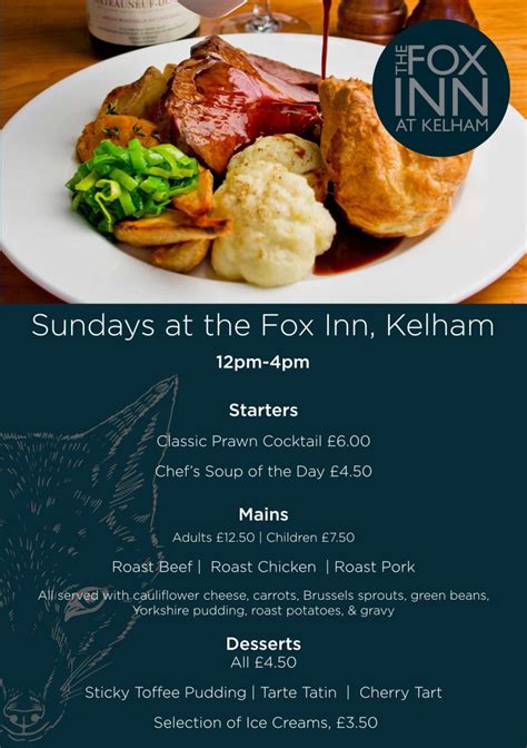 Menus – Fox Inn