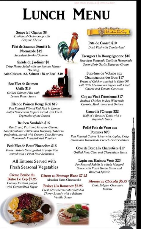 Menus Bistro Le Cep