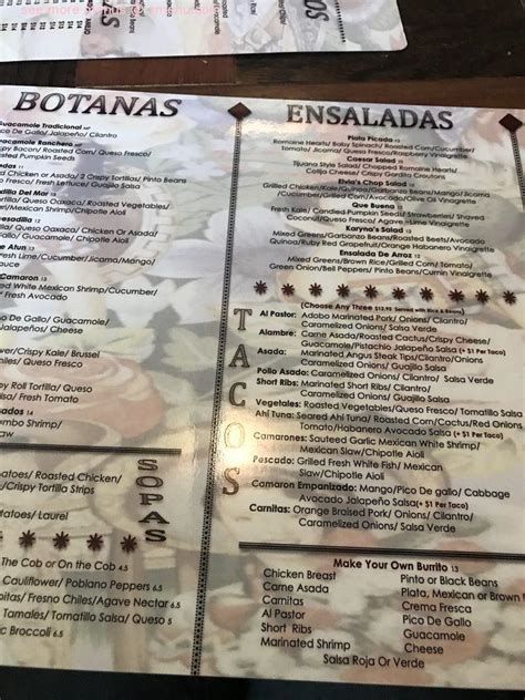 Menus Plata Taqueria & Cantina in Agoura Hills, CA