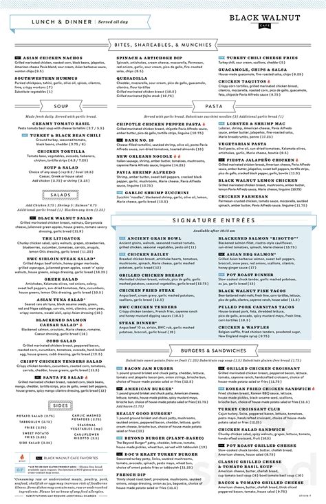 Menus for Black Walnut Cafe - Houston - SinglePlatform