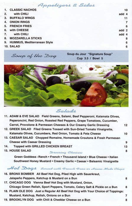 Menus for Brooklyn Bridge Cafe & Restaurant