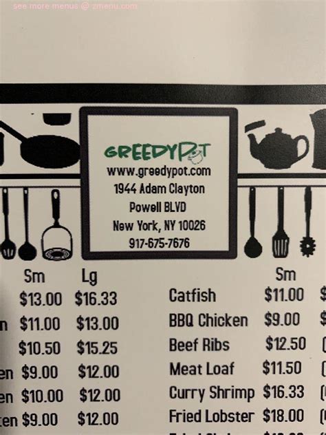 Menus for Greedy Pot - New York - SinglePlatform