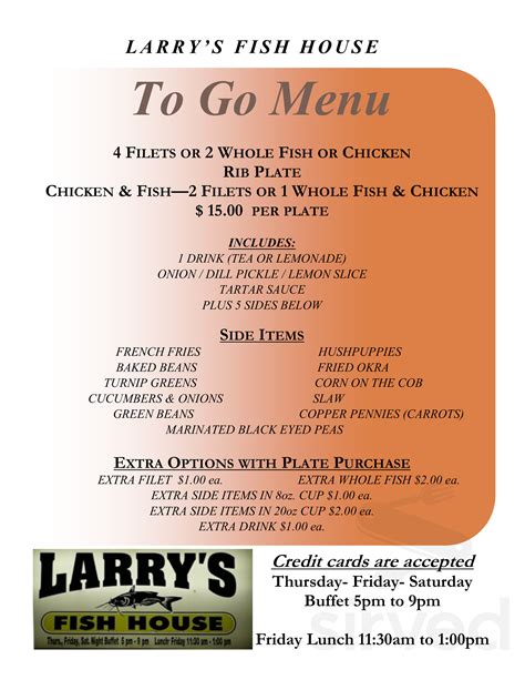 Menus for Larry