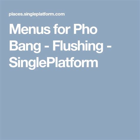 Menus for Pho Spoon - Humble - SinglePlatform