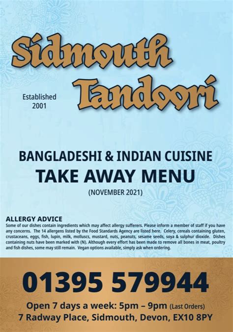 Menus for Tandoori