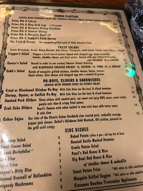 Menus for Trappers Fishcamp & Grill - Oklahoma City