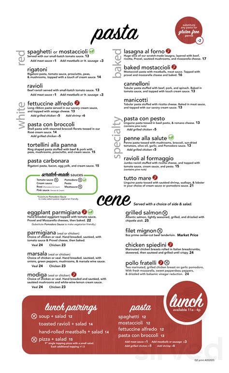 Menus- Fratelli Ristorante