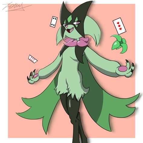Meowscarada (マスカーニャ, Masukānya) is a Grass/Dark-type Pokémon introduced in Generation IX. It is the final evolved form of Sprigatito. Meowscarada resembles an anthropomorphic feline with light green fur covering its main body, with the exception of its dark green legs. It has a pink floral collar around its neck, a dark green appendage that …