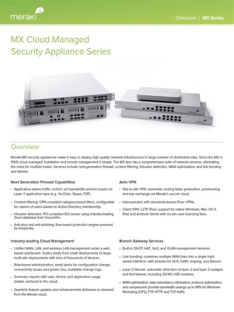 Meraki Datasheet Mx Virtual Private Network Computer Network