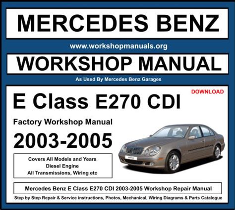 Mercedes benz owners manual e270 cdi 2003. - Ktm 50 mini adventure repair manual.