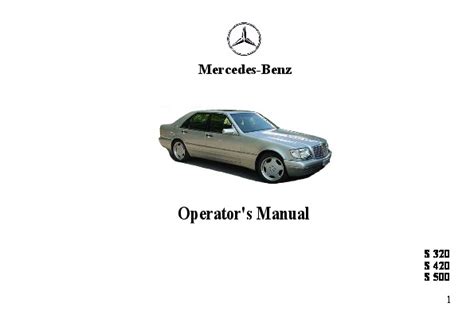 Mercedes benz s320 s420 s500 operator manual. - De nivellations de la voie et oscillations des ve hicules de chemins de fer.