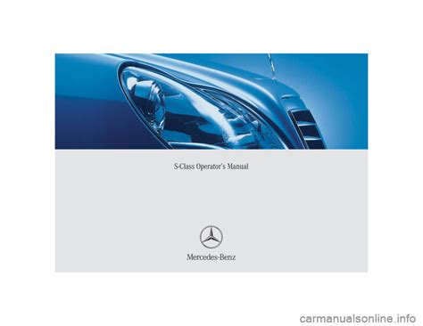 Mercedes benz s500 owners manual 2 04. - Cost and management accounting student guide.