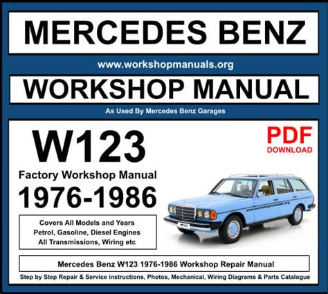 Mercedes benz w123 workshop manual free download. - John deere 790d excavator dsl engine only oem service manual.