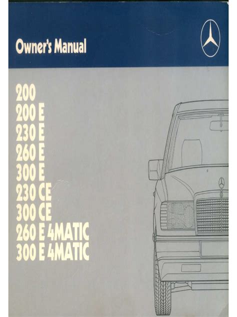 Mercedes benz w124 200 200e 230e 260e 300e owners manual. - Owatonna 1000 skid steer loader operators manual.