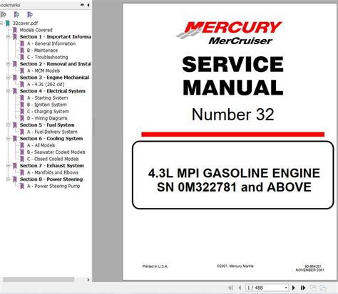 Mercruiser 32 service manual 4 3l mpi gasoline engines. - Kawasaki 750 jet ski service manual.